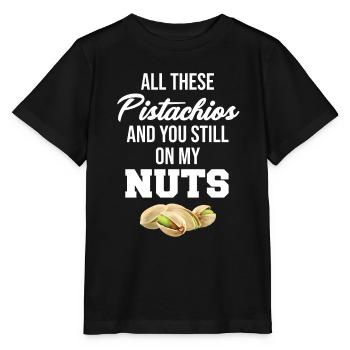 Toutes ces pistaches et tu es toujours sur mon - T-shirt bio MINI CREATOR Stanley/Stella Enfant - noir - Devant - Mikhail (115cm)