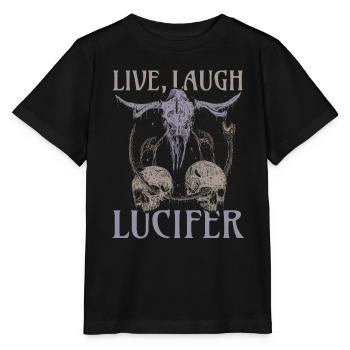 Live Love Lucifer Goth Festival Death Metal - Stanley/Stella MINI CREATOR Kids’ T-Shirt - black - Front - Mikhail (115cm)