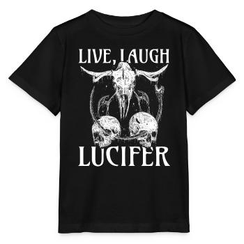 Live Love Lucifer Goth Festival Death Metal - Stanley/Stella MINI CREATOR Kids’ T-Shirt - black - Front - Mikhail (115cm)