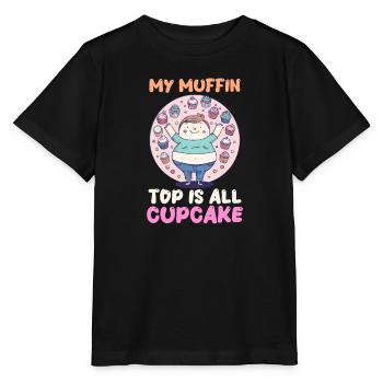 Cupcake Lover My Muffin Top is All Cupcake - T-shirt bio MINI CREATOR Stanley/Stella Enfant - noir - Devant - Mikhail (115cm)