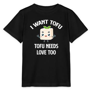 Je veux du tofu Le tofu a aussi besoin d’amour Tempeh Miso asiatique - T-shirt bio MINI CREATOR Stanley/Stella Enfant - noir - Devant - Mikhail (115cm)