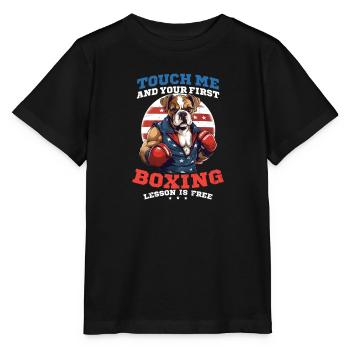 Boxe Boxe Leçon - T-shirt bio MINI CREATOR Stanley/Stella Enfant - noir - Devant - Mikhail (115cm)