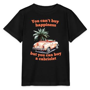 Dicton cabriolet : Le bonheur ne s’achète pas, mais - T-shirt bio MINI CREATOR Stanley/Stella Enfant - noir - Devant - Mikhail (115cm)
