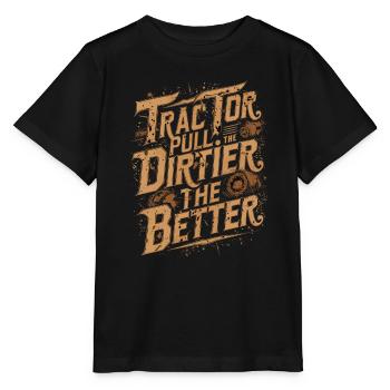 Tractor Pulling Tractor Pulling Tractor Power Farm - Stanley/Stella MINI CREATOR Kids’ T-Shirt - black - Front - Mikhail (115cm)