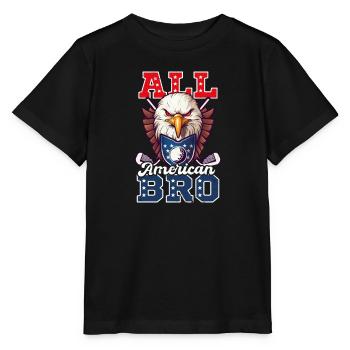 4 juillet Golf All American Bro Eagle - T-shirt bio MINI CREATOR Stanley/Stella Enfant - noir - Devant - Mikhail (115cm)