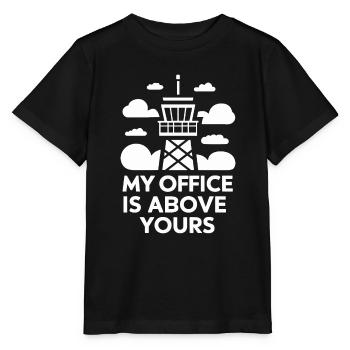 Air Traffic Controller Aircraft Flight Service - Stanley/Stella Kinder T-Shirt MINI CREATOR  - Schwarz - Vorne - Mikhail (115cm)