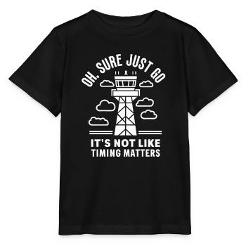 Air Traffic Controller Aircraft Flight Service - Stanley/Stella Kinder T-Shirt MINI CREATOR  - Schwarz - Vorne - Mikhail (115cm)