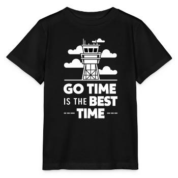 Air Traffic Controller Aircraft Flight Service - Stanley/Stella MINI CREATOR Kids’ T-Shirt - black - Front - Mikhail (115cm)