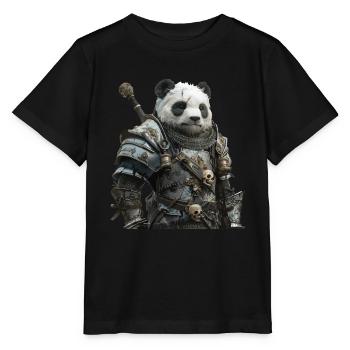 Panda Ritter Mittelalter - Stanley/Stella Kinder T-Shirt MINI CREATOR  - Schwarz - Vorne - Mikhail (115cm)