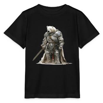 Polar Bär Ritter Mittelalter - Stanley/Stella Kinder T-Shirt MINI CREATOR  - Schwarz - Vorne - Mikhail (115cm)