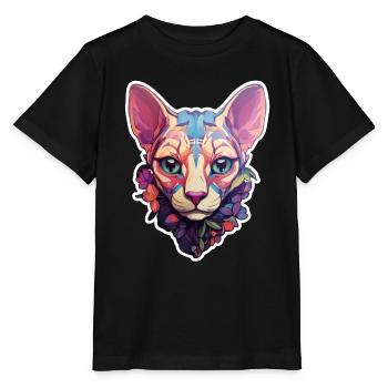 Tête de chat Sphynx - T-shirt bio MINI CREATOR Stanley/Stella Enfant - noir - Devant - Mikhail (115cm)