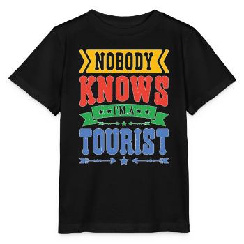 Nobody Knows I'm A Tourist 18 - Stanley/Stella Kinder T-Shirt MINI CREATOR  - Schwarz - Vorne - Mikhail (115cm)