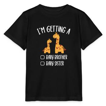 I'm Getting A Baby Brother Baby Sister Giraffe - Stanley/Stella Kinder T-Shirt MINI CREATOR  - Schwarz - Vorne - Mikhail (115cm)