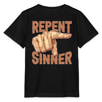 Repent Sinner 29 - Stanley/Stella MINI CREATOR Kids’ T-Shirt - black - Front - Mikhail (115cm)