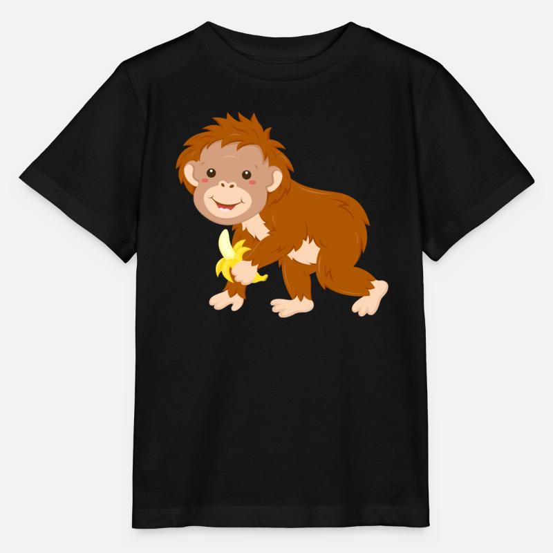 Bébé singe orang-outan - T-shirt bio MINI CREATOR Stanley/Stella Enfant - noir