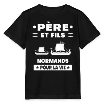 Father and son Norman Normandy dad - Stanley/Stella MINI CREATOR Kids’ T-Shirt - black - Front - Mikhail (115cm)