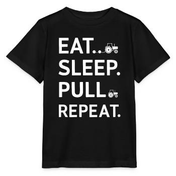 Tractor Pulling Tractor Pulling Tractor Power Farm - Stanley/Stella MINI CREATOR Kids’ T-Shirt - black - Front - Mikhail (115cm)