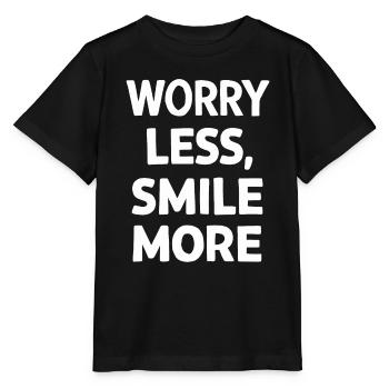 Moins d’inquiétude, plus de sourire, plus de motivation - T-shirt bio MINI CREATOR Stanley/Stella Enfant - noir - Devant - Mikhail (115cm)