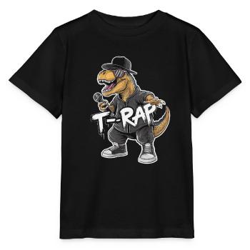 T-Rap Dinosaur Rapper - T-shirt bio MINI CREATOR Stanley/Stella Enfant - noir - Devant - Mikhail (115cm)