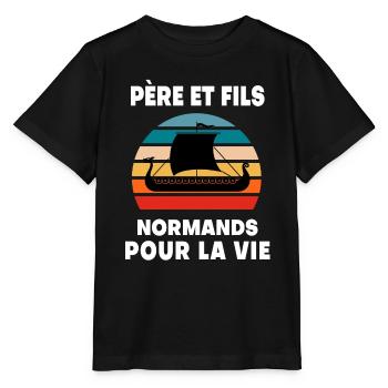 Father and Son Vintage Normandy Norman - Stanley/Stella MINI CREATOR Kids’ T-Shirt - black - Front - Mikhail (115cm)