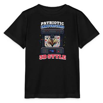 Patriotischer 3D-Druck Patriotische Innovationen - Stanley/Stella Kinder T-Shirt MINI CREATOR  - Schwarz - Vorne - Mikhail (115cm)