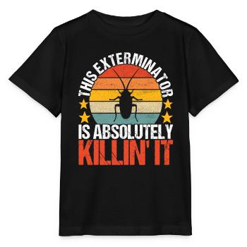 Pest Control Exterminator - Stanley/Stella MINI CREATOR Kids’ T-Shirt - black - Front - Mikhail (115cm)