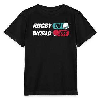 Rugby Rugby sur World Off - T-shirt bio MINI CREATOR Stanley/Stella Enfant - noir - Devant - Mikhail (115cm)