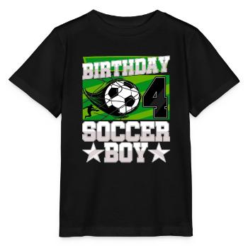 4th birthday Boy Soccer 4 Years Old Gifts - Stanley/Stella Kinder T-Shirt MINI CREATOR  - Schwarz - Vorne - Mikhail (115cm)