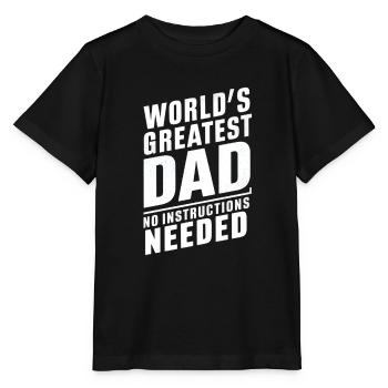 Weltbester Papa Keine Anleitung Nötig - Stanley/Stella Kinder T-Shirt MINI CREATOR  - Schwarz - Vorne - Mikhail (115cm)