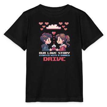 Geek-Liebe Unsere Liebesgeschichte begann mit einem geteilten Dri - Stanley/Stella Kinder T-Shirt MINI CREATOR  - Schwarz - Vorne - Mikhail (115cm)