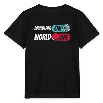 Musculation bodybuilders - T-shirt bio MINI CREATOR Stanley/Stella Enfant - noir - Devant - Mikhail (115cm)
