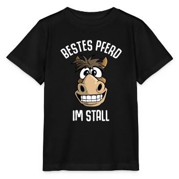 Bestes Pferd im Stall - Stanley/Stella Kinder T-Shirt MINI CREATOR  - Schwarz - Vorne - Mikhail (115cm)