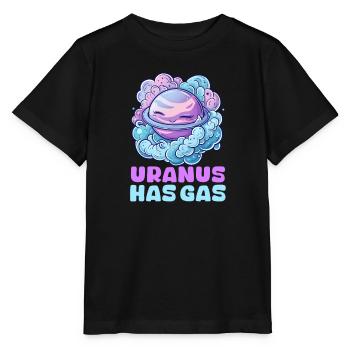 Uranus Uranus hat Gas! - Stanley/Stella Kinder T-Shirt MINI CREATOR  - Schwarz - Vorne - Mikhail (115cm)