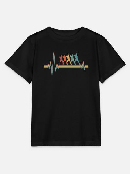 Baseball Ekg Heartbeat - Stanley/Stella Kinder T-Shirt MINI CREATOR - Schwarz