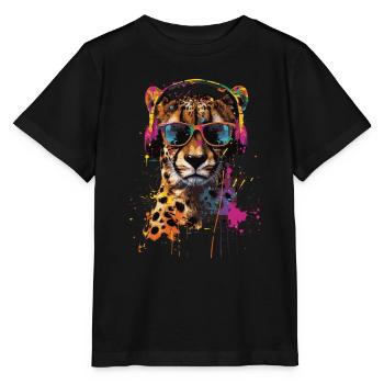Cheetah - Stanley/Stella MINI CREATOR Kids’ T-Shirt - black - Front - Mikhail (115cm)