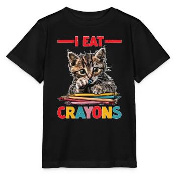 I Eat Crayons 27 - Stanley/Stella MINI CREATOR Kids’ T-Shirt - black - Front - Mikhail (115cm)