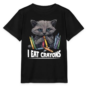 I Eat Crayons 28 - Stanley/Stella MINI CREATOR Kids’ T-Shirt - black - Front - Mikhail (115cm)