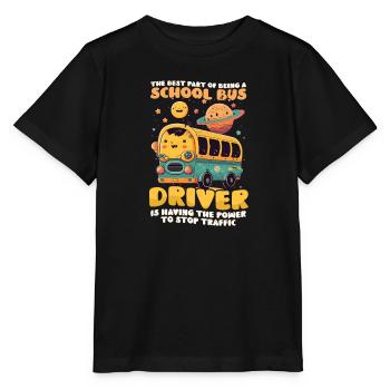 Busfahrer mit Stromstopp Verkehr - Stanley/Stella Kinder T-Shirt MINI CREATOR  - Schwarz - Vorne - Mikhail (115cm)