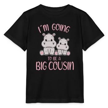 Going To Be A Big Cousin Hippopotamus - Stanley/Stella MINI CREATOR Kids’ T-Shirt - black - Front - Mikhail (115cm)