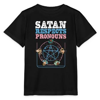 Satan respecte les pronoms Pentagramme satanique - T-shirt bio MINI CREATOR Stanley/Stella Enfant - noir - Devant - Mikhail (115cm)