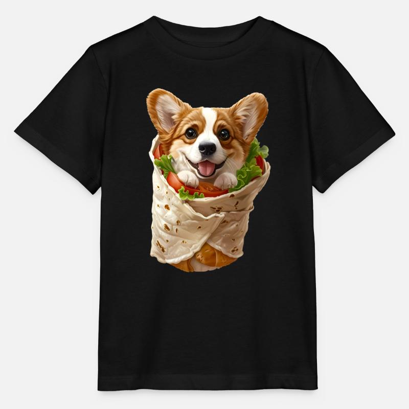 Corgi Burrito - T-shirt bio MINI CREATOR Stanley/Stella Enfant - noir