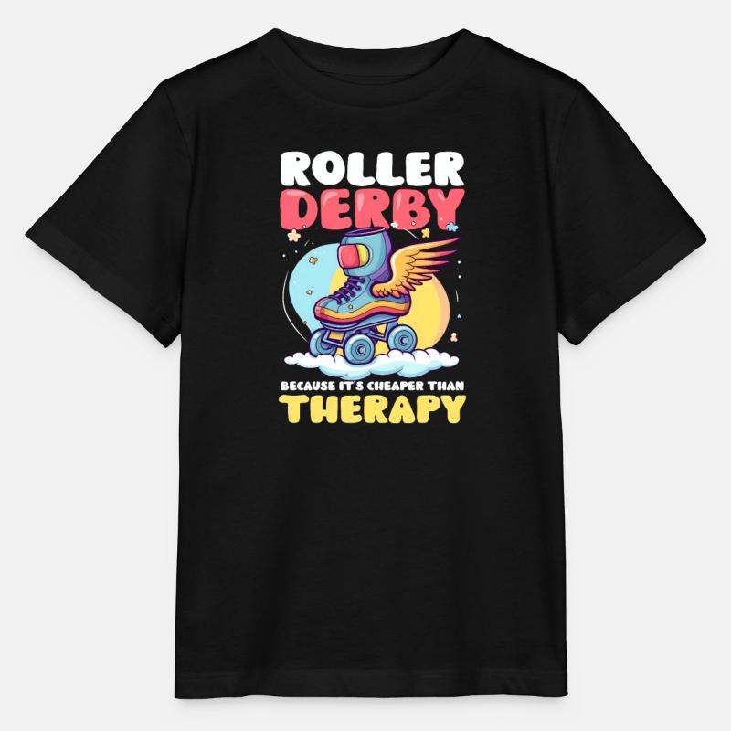 Roller Derby Thérapie moins chère - T-shirt bio MINI CREATOR Stanley/Stella Enfant - noir