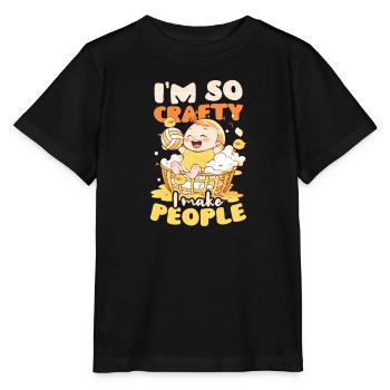 Volleyball Schwangerschaft Crafty Make People - Stanley/Stella Kinder T-Shirt MINI CREATOR  - Schwarz - Vorne - Mikhail (115cm)