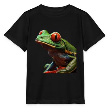 Rainette aux yeux rouges - T-shirt bio MINI CREATOR Stanley/Stella Enfant - noir - Devant - Mikhail (115cm)