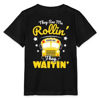 drôle de chauffeur de bus scolaire chauffeur de bus scolaire disant cadeau - T-shirt bio MINI CREATOR Stanley/Stella Enfant - noir - Devant - Mikhail (115cm)