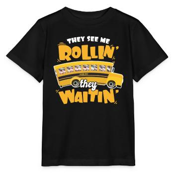 drôle de chauffeur de bus scolaire chauffeur de bus scolaire disant cadeau - T-shirt bio MINI CREATOR Stanley/Stella Enfant - noir - Devant - Mikhail (115cm)