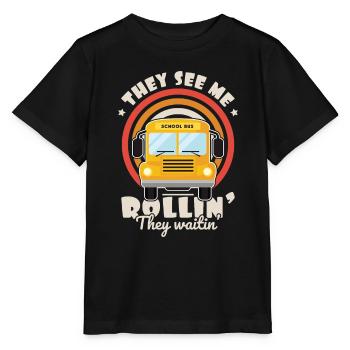 drôle de chauffeur de bus scolaire chauffeur de bus scolaire disant cadeau - T-shirt bio MINI CREATOR Stanley/Stella Enfant - noir - Devant - Mikhail (115cm)