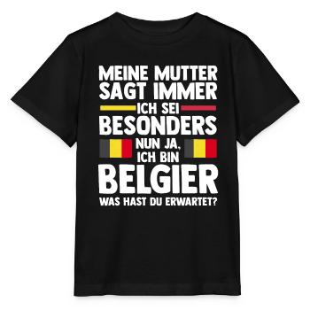 Belgian Belgian Belgium - Stanley/Stella MINI CREATOR Kids’ T-Shirt - black - Front - Mikhail (115cm)
