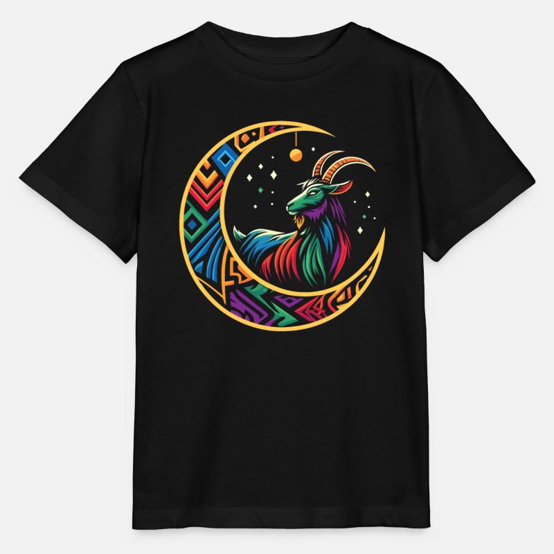 Lune tribale de chèvre - T-shirt bio MINI CREATOR Stanley/Stella Enfant - noir
