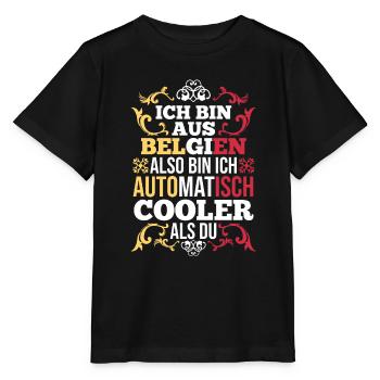 Belgier Belgisch Belgien - Stanley/Stella Kinder T-Shirt MINI CREATOR  - Schwarz - Vorne - Mikhail (115cm)